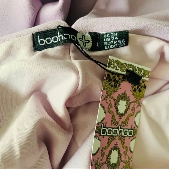 Boohoo + Berdot Tie Belt Midi Dress NWT Size 24 - Picture 6 of 6